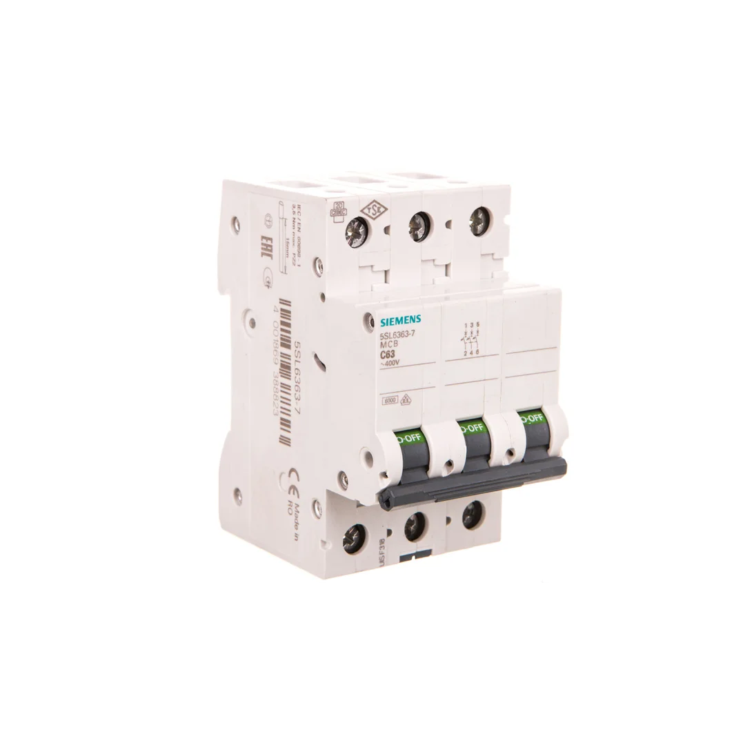 Wyłącznik nadprądowy 3P C 63A 6kA AC SENTRON 5SL6363-7