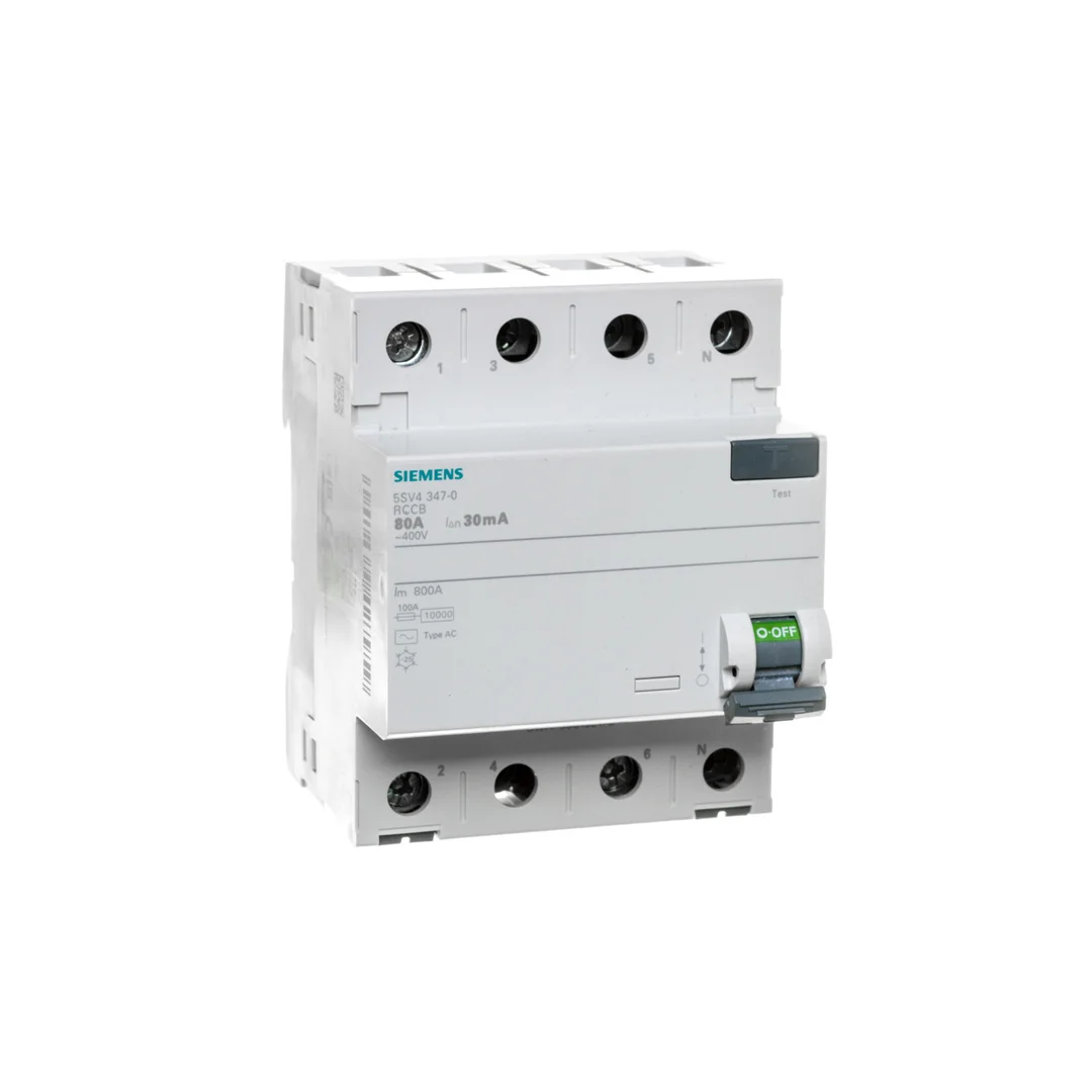 Wyłącznik różnicowoprądowy 4P 80A 0,03A typ AC 30mA 400V SENTRON 5SV4347-0