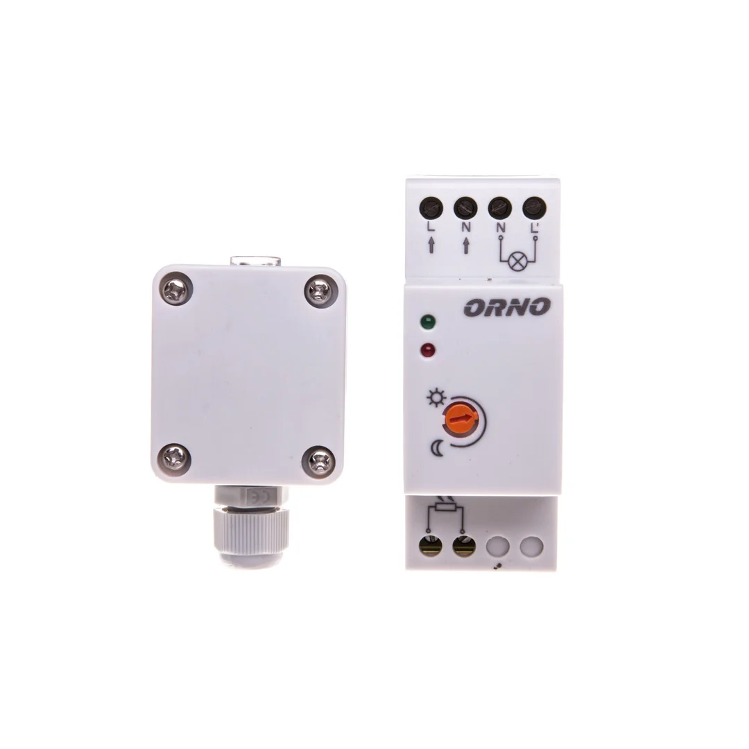 Czujnik zmierzchowy na szynę DIN z zewnętrzną sondą w puszce 3000W 2-100lx IP65 / IP20 OR-CR-231