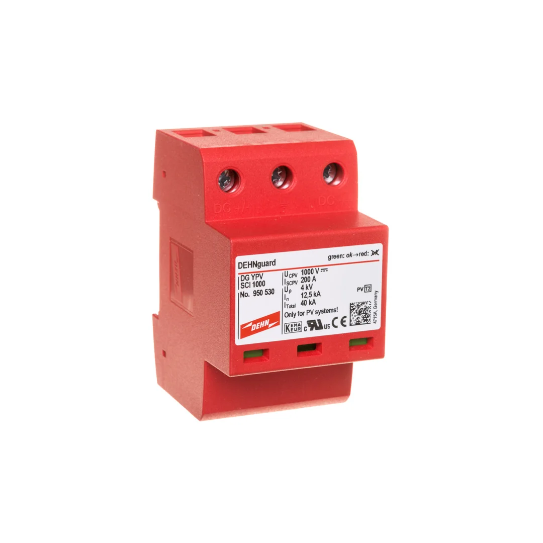 Ogranicznik przepięć Typ 2 do ochrony instalacji PV 1000V DC 3P 12,5kA 4kV DEHNguard compact YPV SCI 1000 950530
