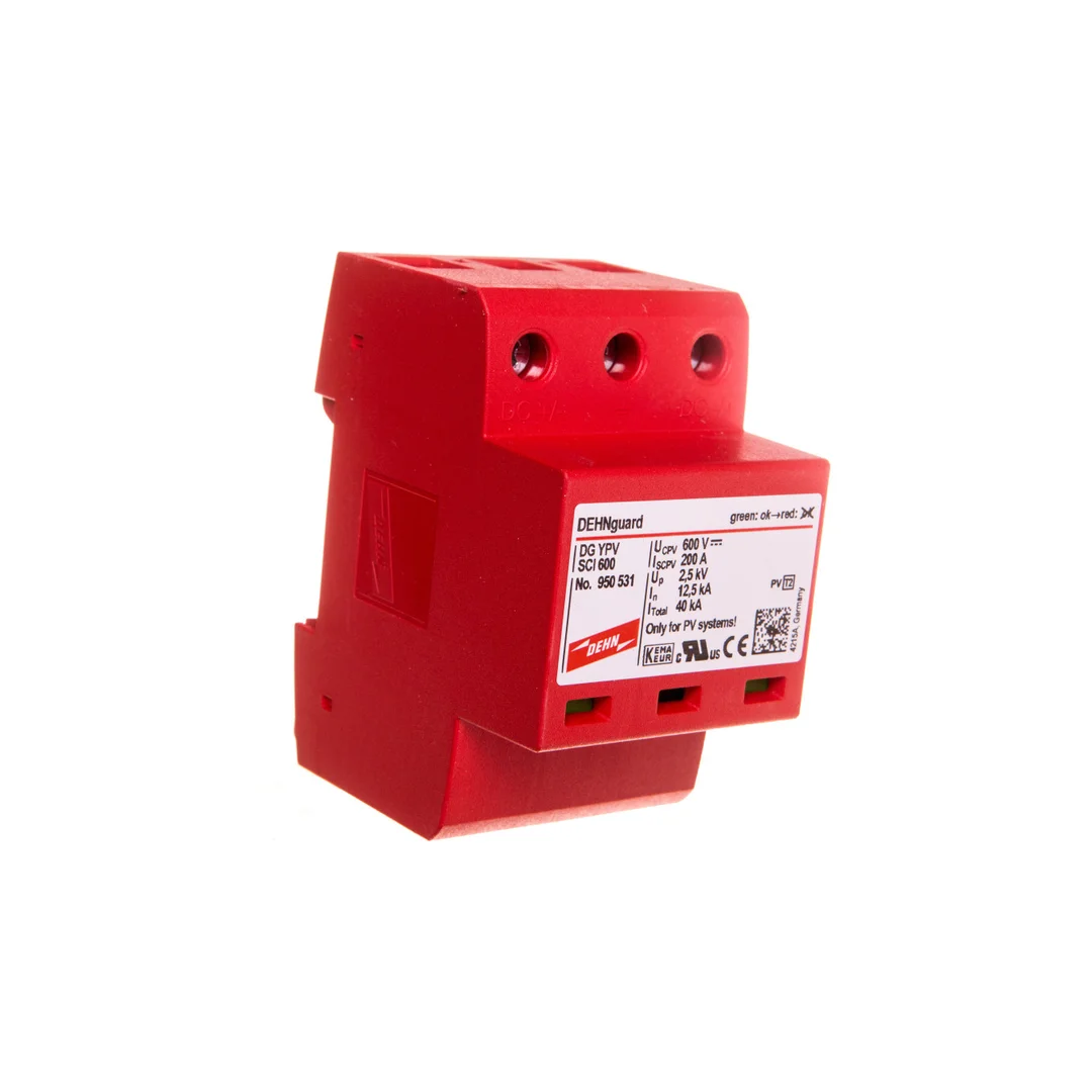 Ogranicznik przepięć C Typ 2 do ochrony instalacji PV 600V DC 3P 12,5kA 2,5kV DEHNguard compact YPV SCI 600 950531