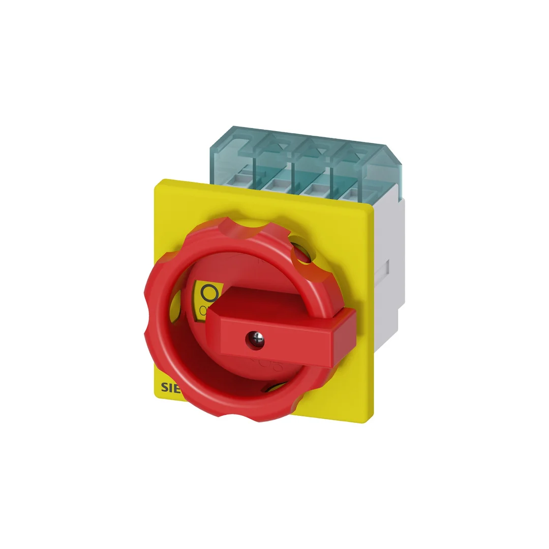 Rozłącznik główny/awaryjny 3P 16A 7.5kW AC23A 400V montaż tablicowy pokrętło żółto-czerwone 4 otwory 3LD2003-0TK53