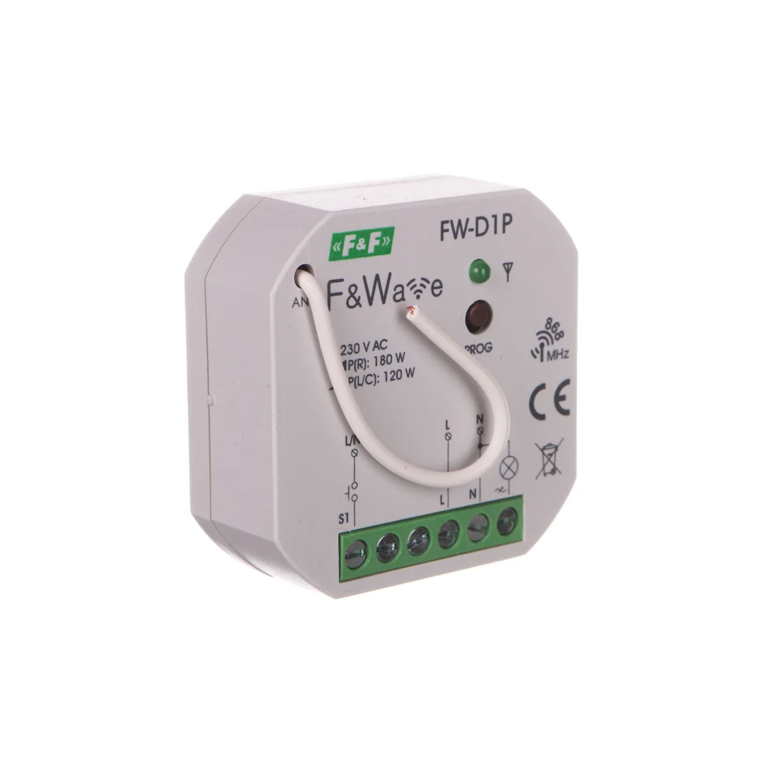 Radiowy ściemniacz uniwersalny 230V - montaż p/t 85-265V AC/DC FiWave FW-D1P