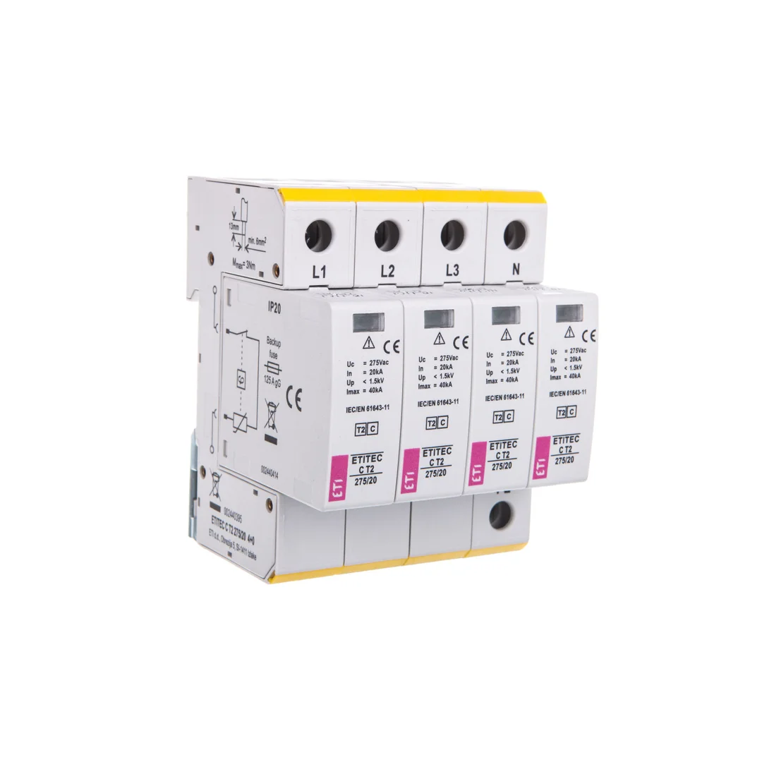 Ogranicznik przepięć typ T2 (C) ETITEC C T2 275/20 4+0 do instalacji mieszkaniowych TN-S 002440395