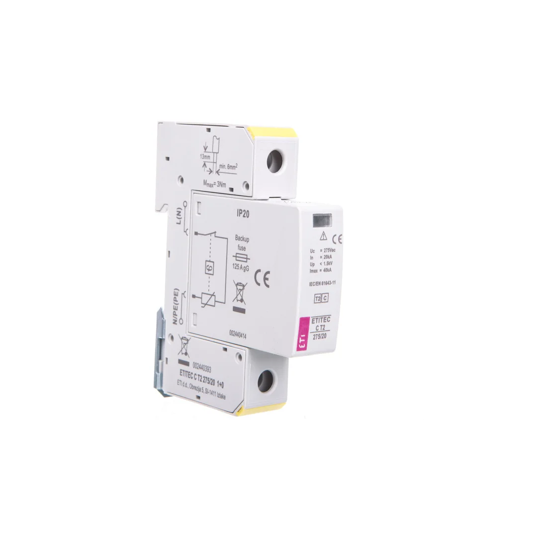 Ogranicznik przepięć typ T2 (C) ETITEC C T2 275/20 1+0 do instalacji mieszkaniowych 002440393