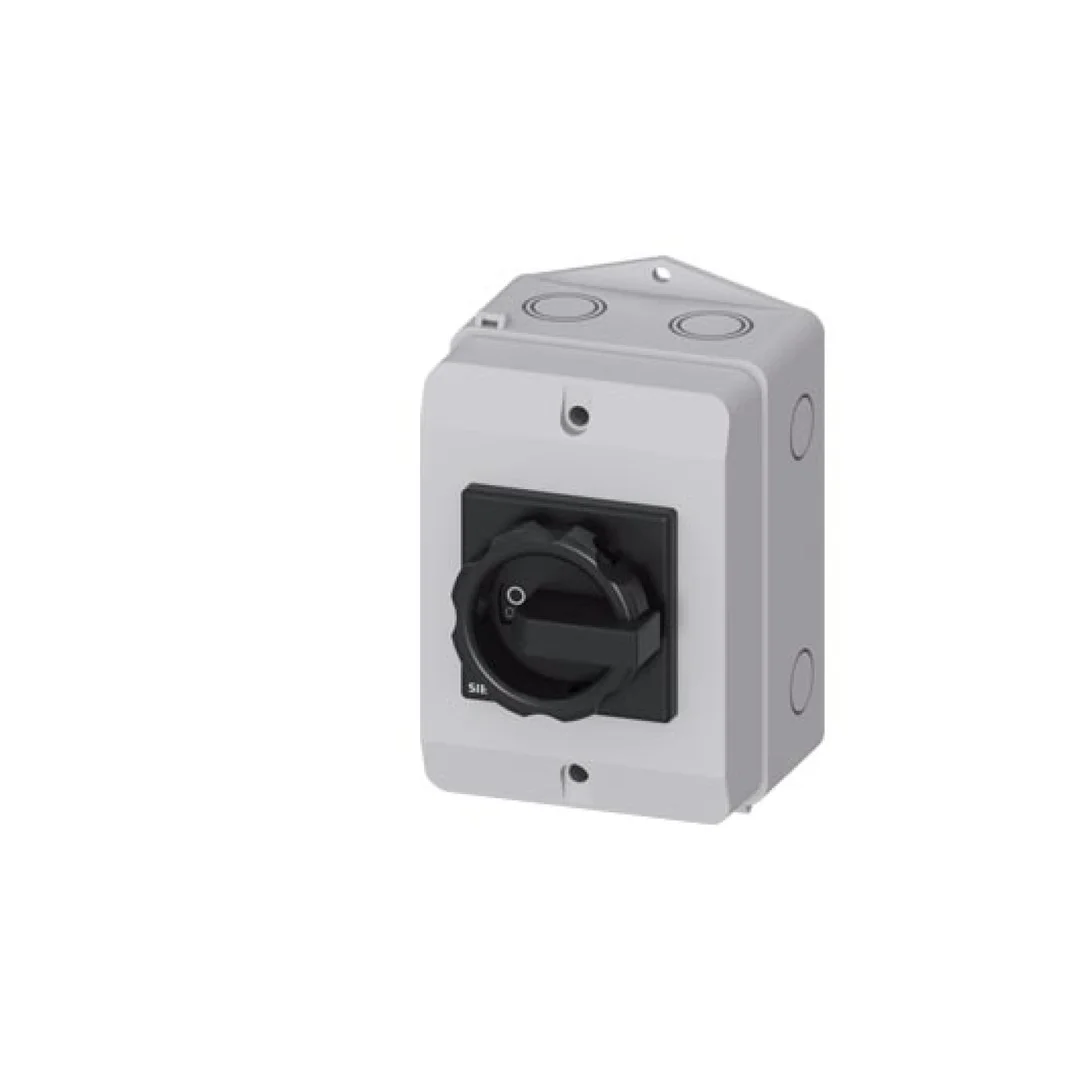 Rozłącznik główny w obudowie 3P 16A 7.5kW AC23A 400V styki pom 1Z 1R pokrętło czarne 3LD2064-1GP51