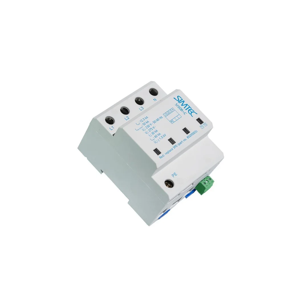 Ogranicznik przepięć Iskiernikowo-warystorowy 4P 50kA 230V SIMTEC SI50 B+C Typ T1+T2 szary 85205003