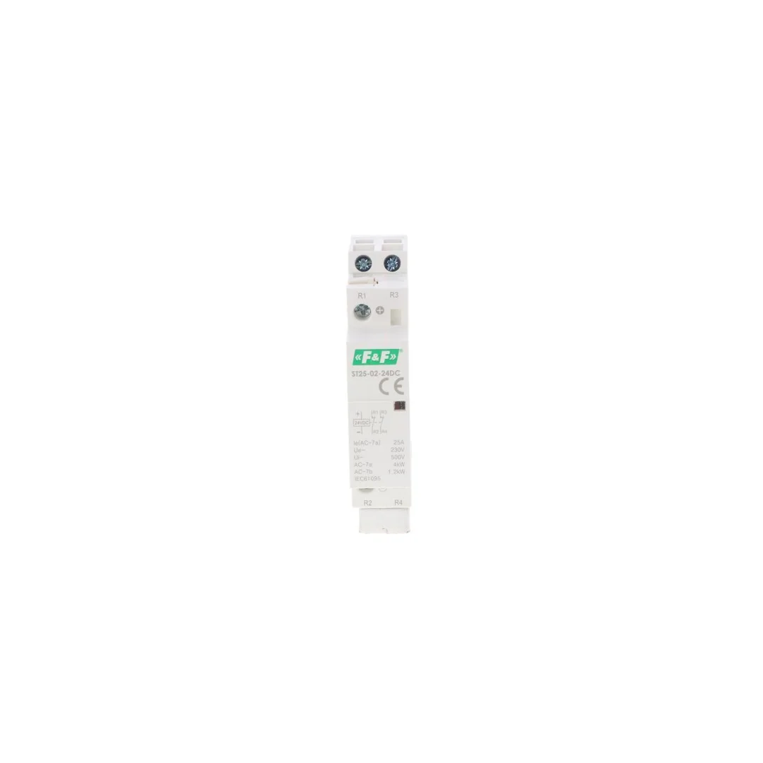 Stycznik modułowy montaż na szynie styki 2R 25A 24V DC ST25-02-24DC