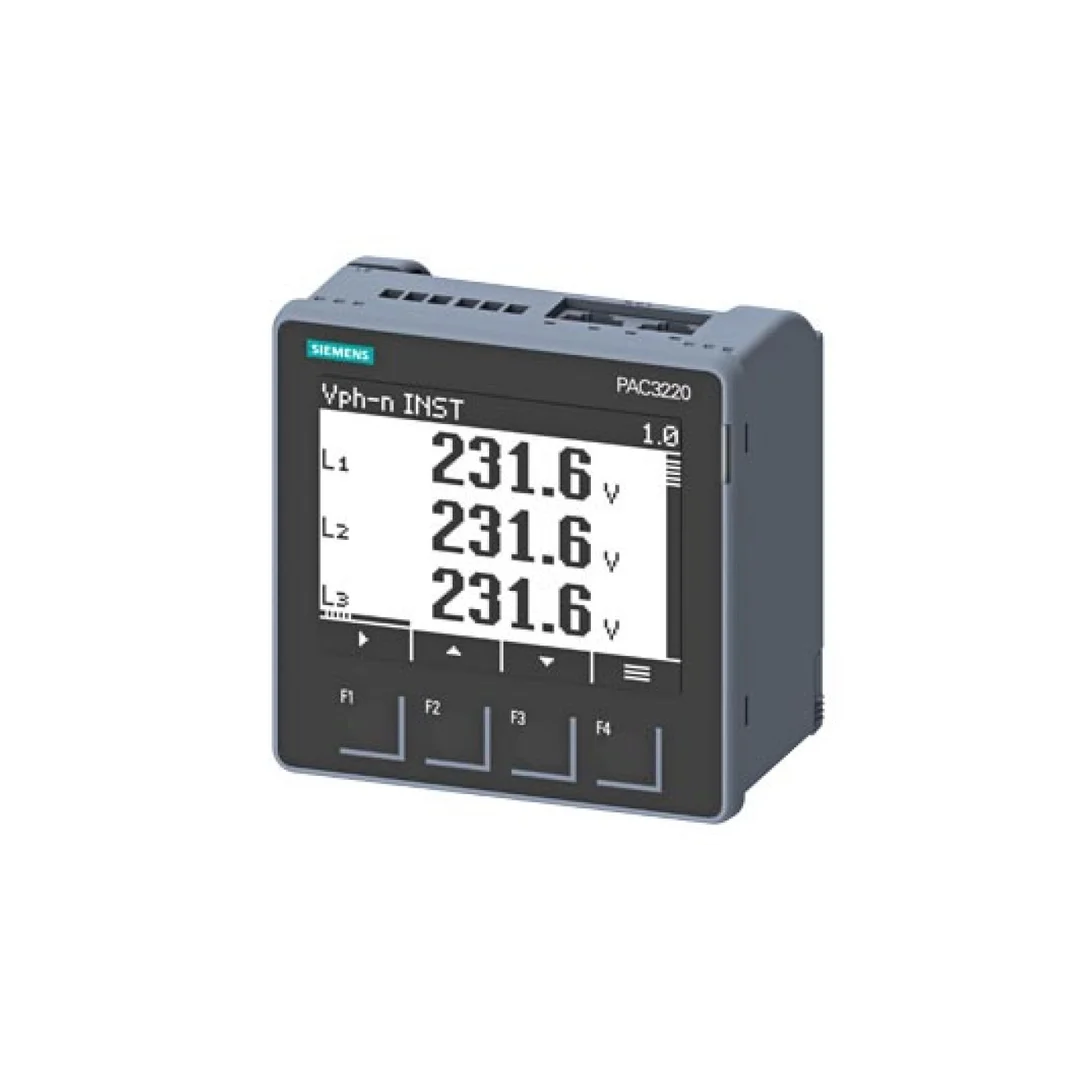 Miernik parametrów sieci PAC3220 x/1A x/5A licznik energii kl.0,5 MODBUS TCP/IP 2xRJ45 2DI 2DO 100-250VAC/DC 7KM3220-0BA01-1DA0