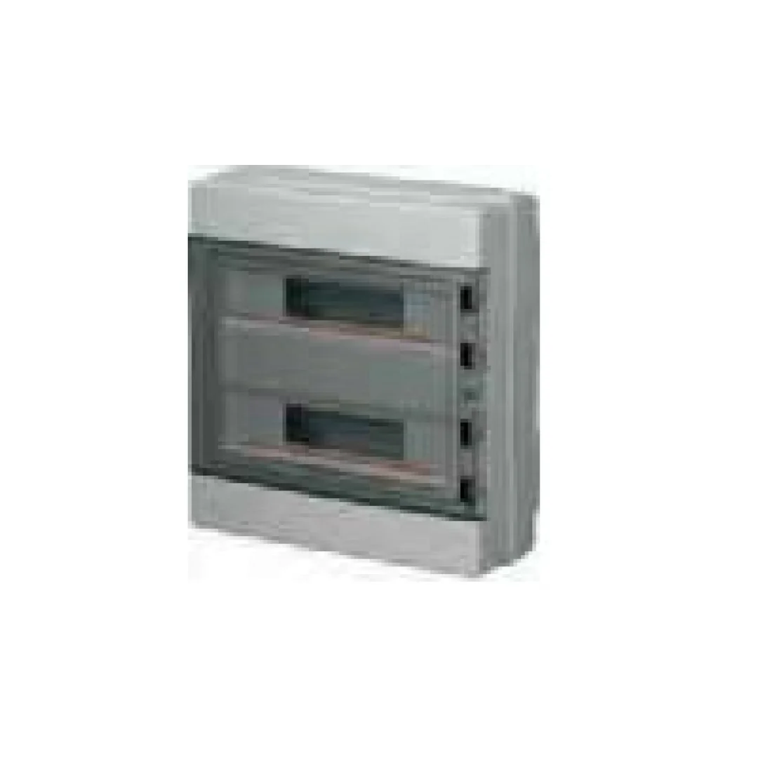 Rozdzielnica modułowa 2x18 n/t bezhalogenowa drzwi transp.IP65 szyna N+PE szara 1000V AC 1500V DC PV UV 400x400x140, EC62036E
