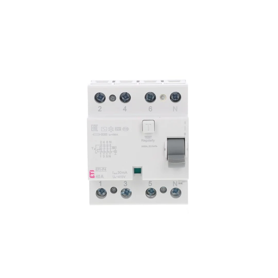 Wyłącznik różnicowoprądowy 4P 40A 0,03A typ AC EFI-P4 AC 40/0.03 002061612