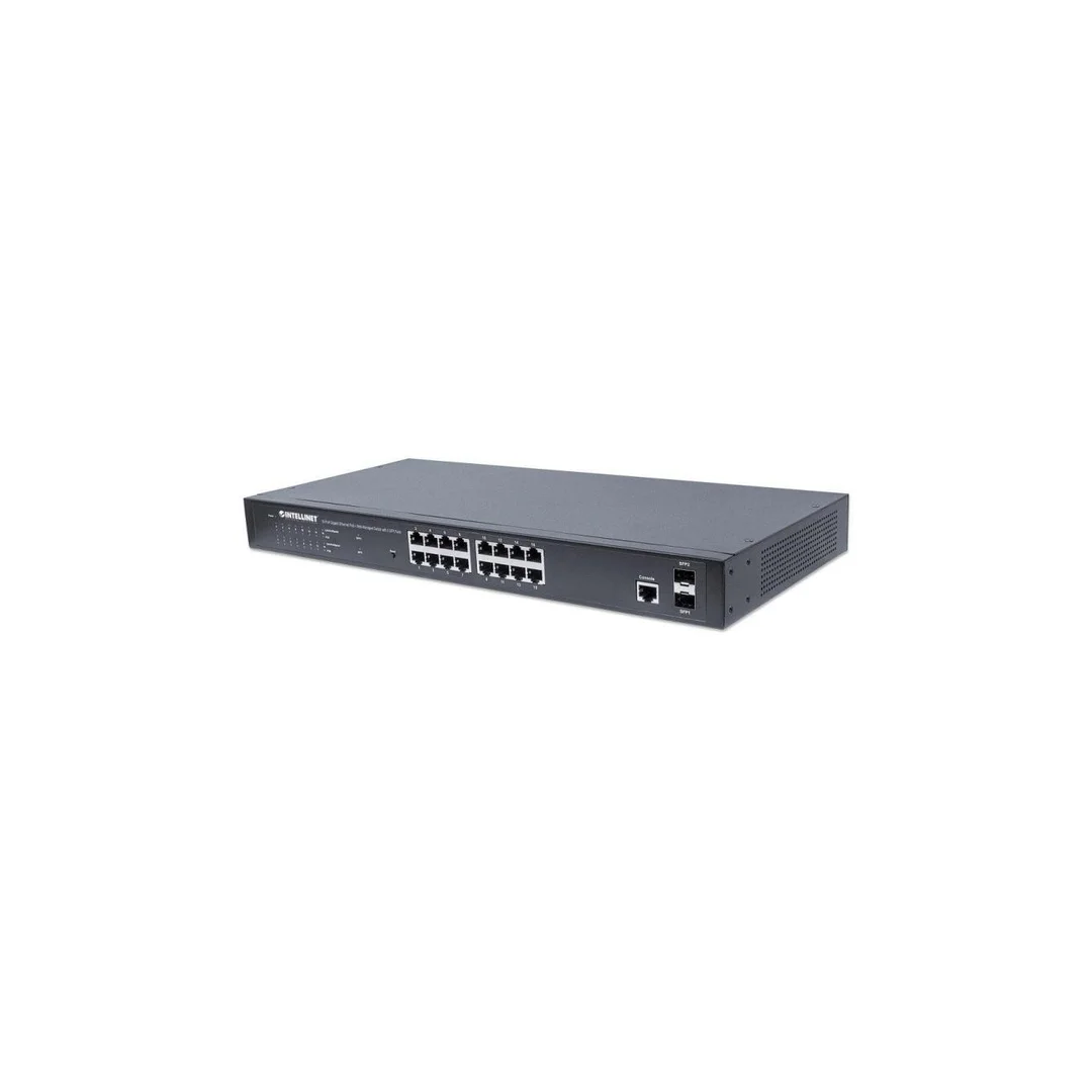 Switch Gigabit zarządzalny 16x RJ45 PoE+ / 2 sloty SFP 561198