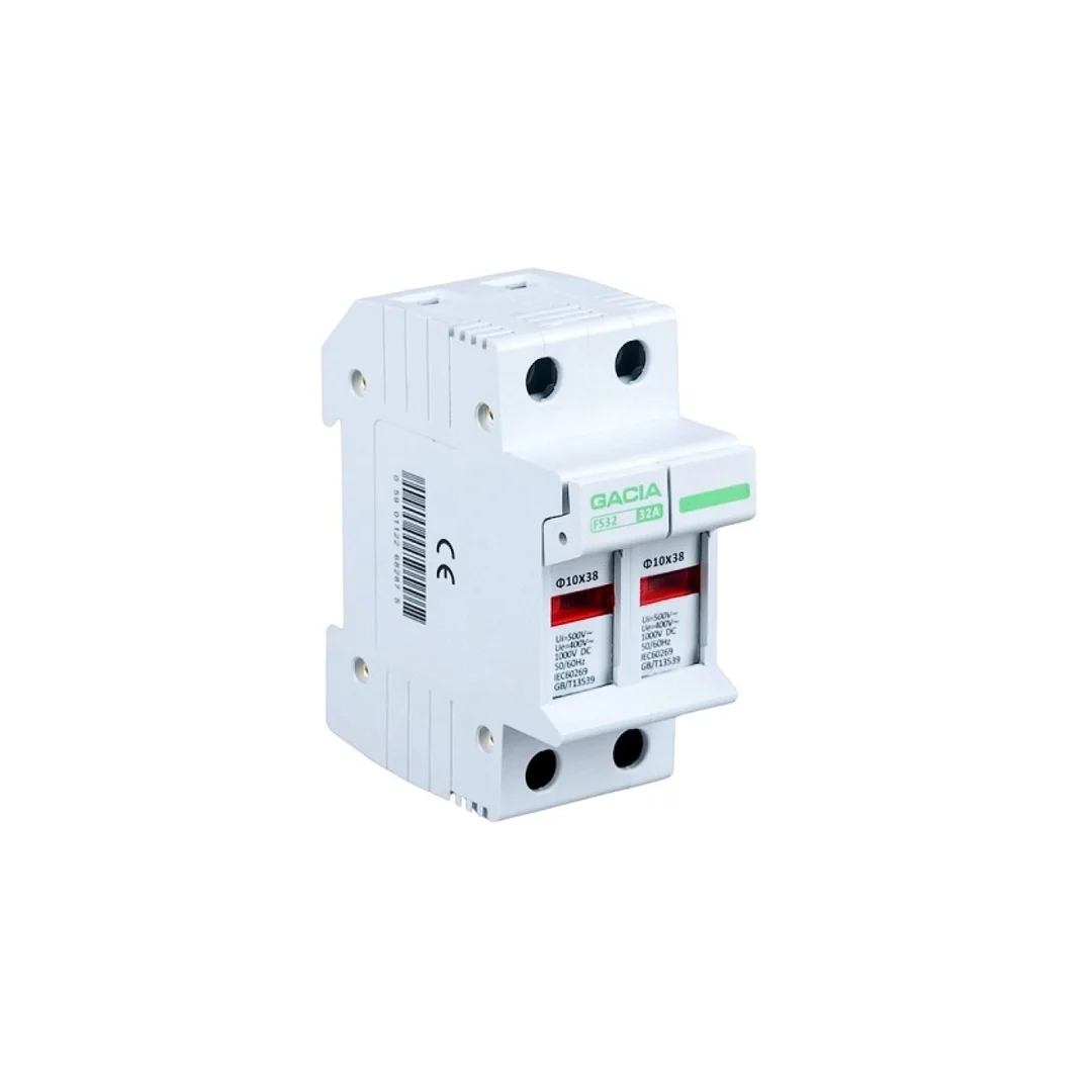 Podstawa bezpiecznikowa PV z kontrolką 2P 10x38mm 32A 1000V DC / Gacia