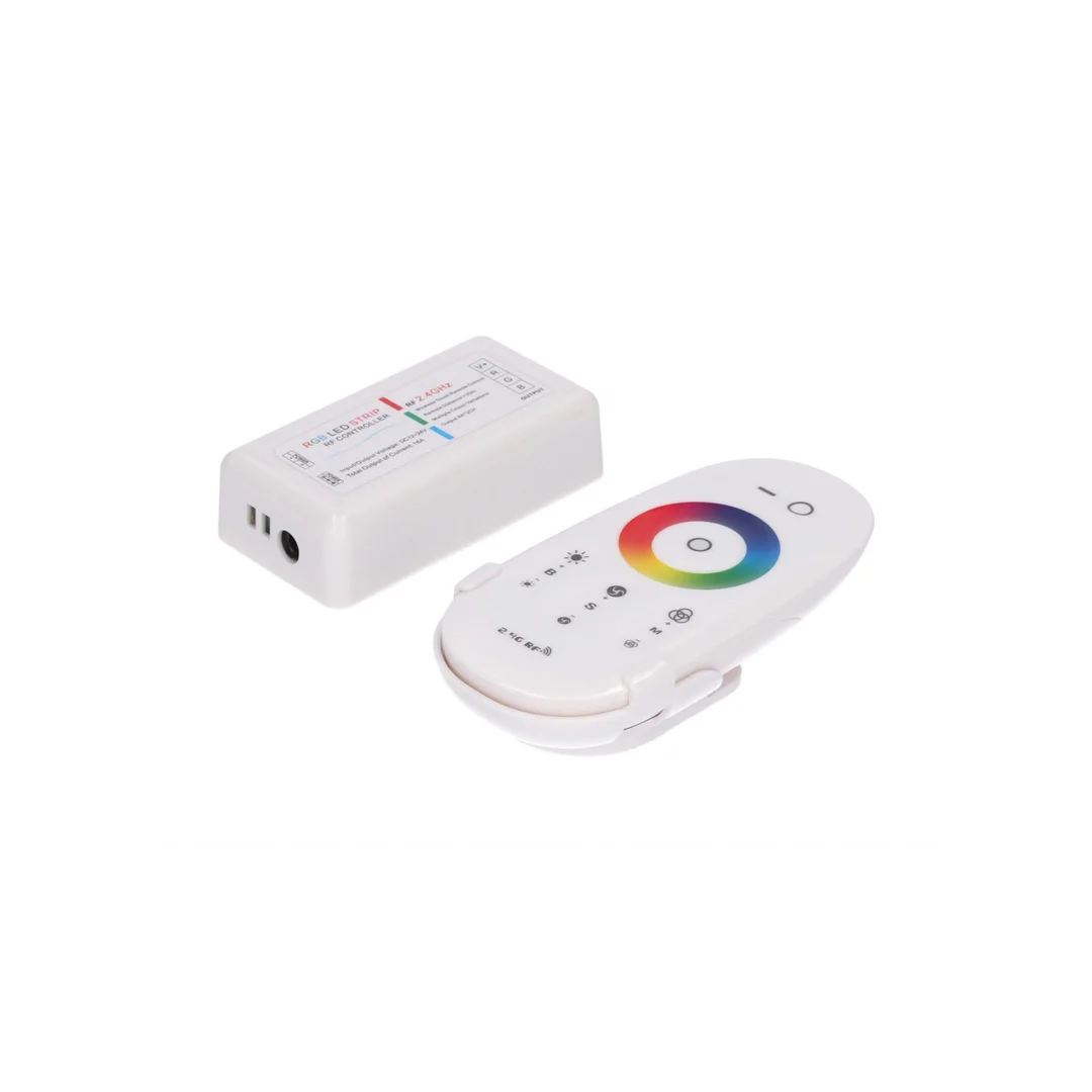 Sterownik LED RGB 3x6A touch RF biały komplet pilot+uchwyt 12-24v Prescot