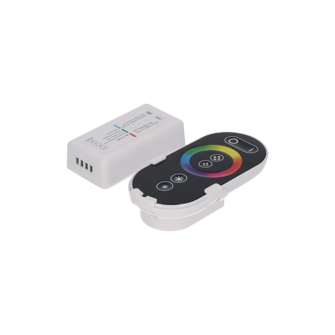 Sterownik LED RGB 3x6A touch RF czarny komplet pilot+uchwyt 12-24V Prescot