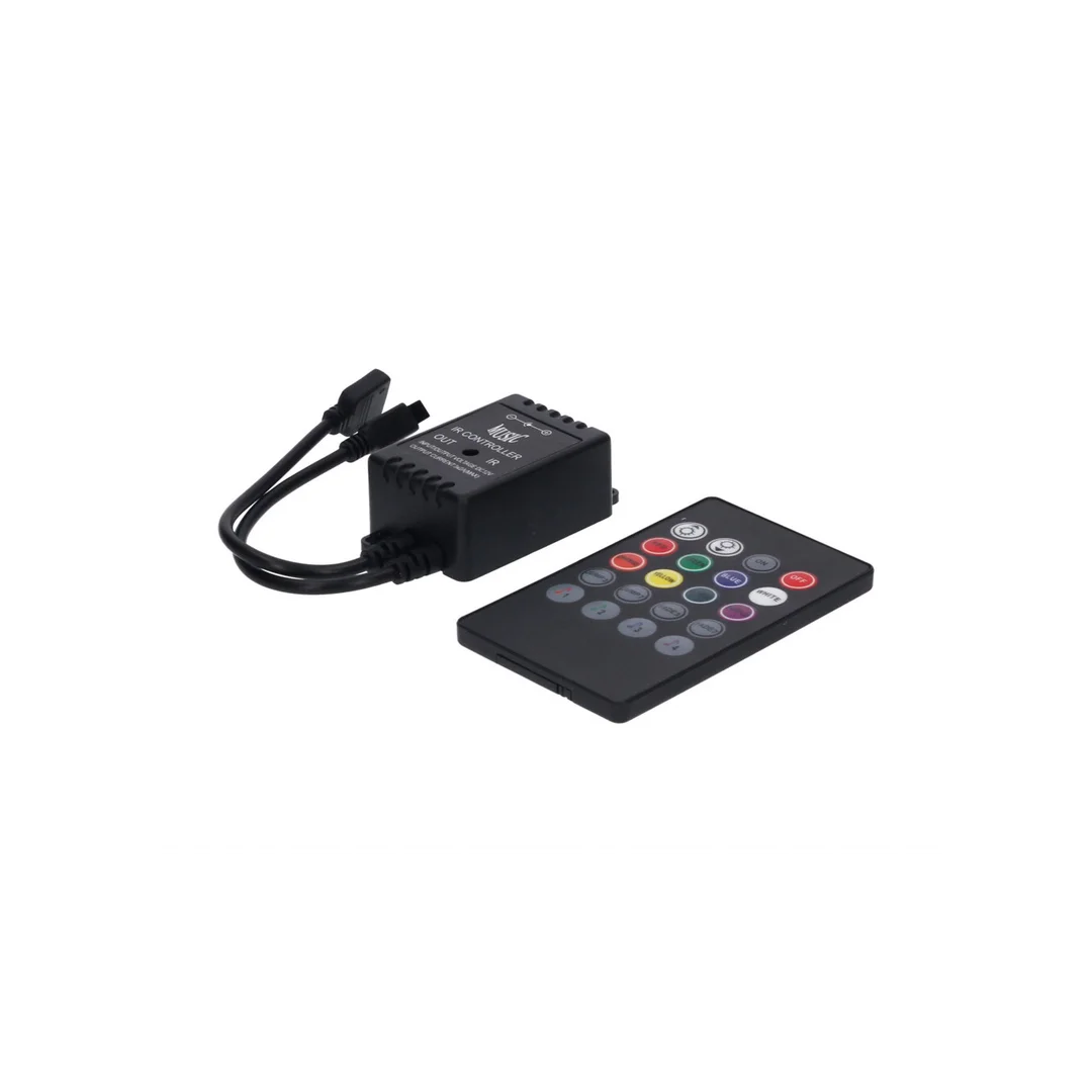 Sterownik LED RGB 3x2A Music 20-key IR czarny 12-24V Prescot