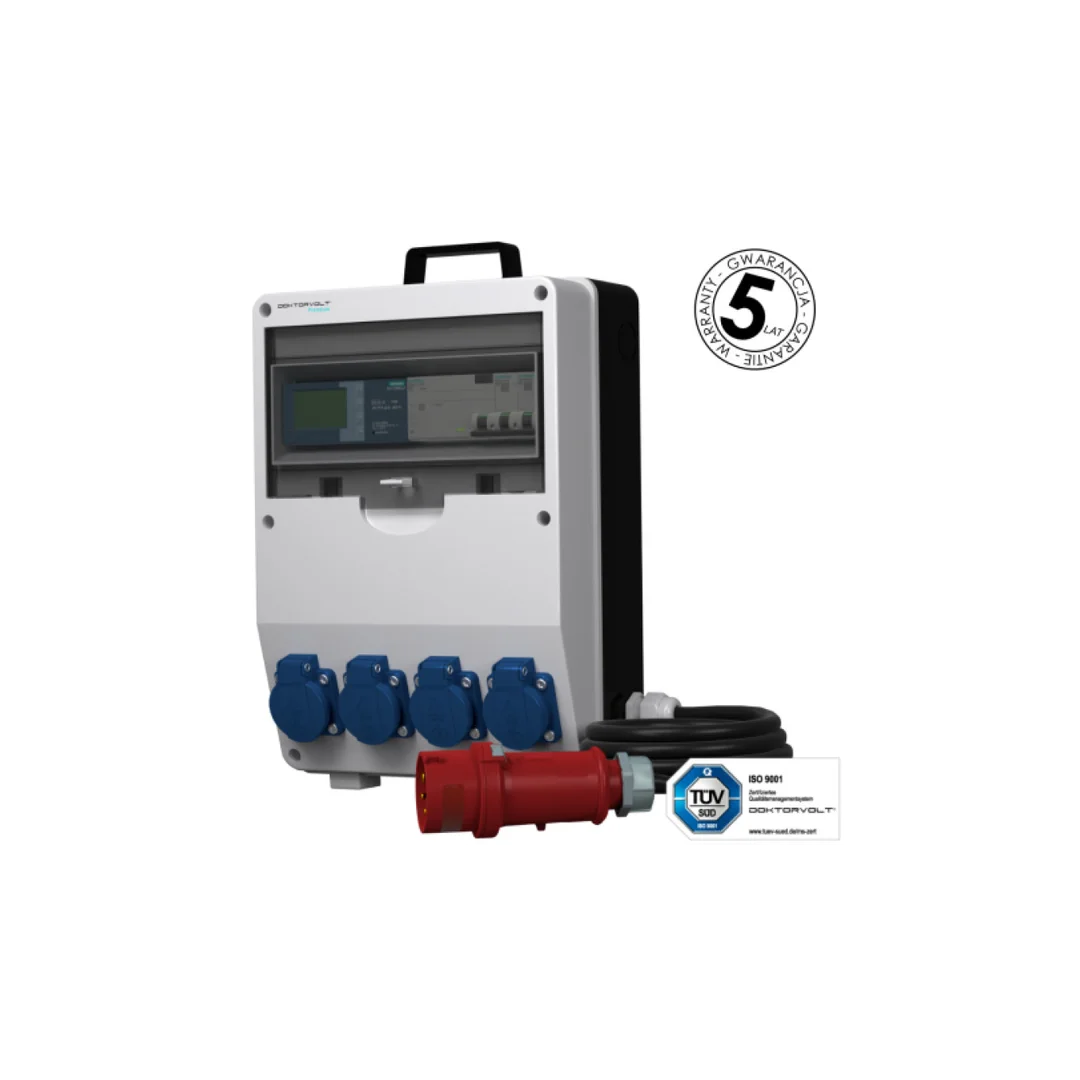 Rozdzielnica budowlana z licznikiem energii MID EEG Siemens pTD-S/FI 4x230V gniazda Mennekes Schuko Doktorvolt 6061