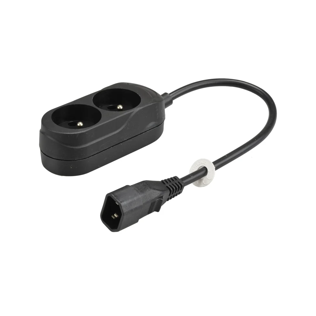 Przedłużacz do UPS 2-gniazda z/u 10A /H05VV-F 3x1 0,3m/ z wtykiem IEC C14 PS-PCU 270