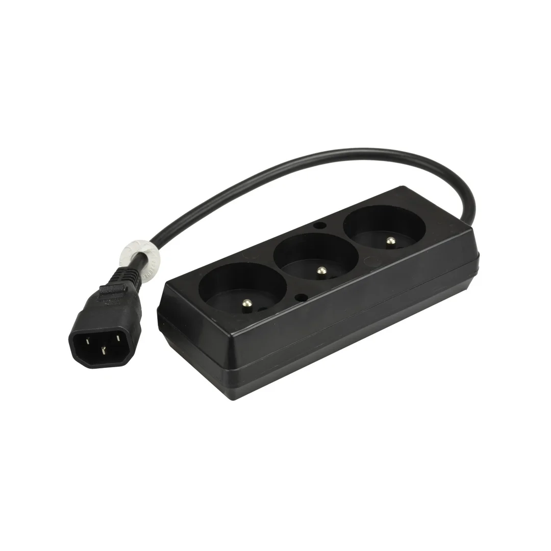 Przedłużacz do UPS 3-gniazda z/u 10A /H05VV-F 3x1 0,3m/ z wtykiem IEC C14 PS-PCU 370