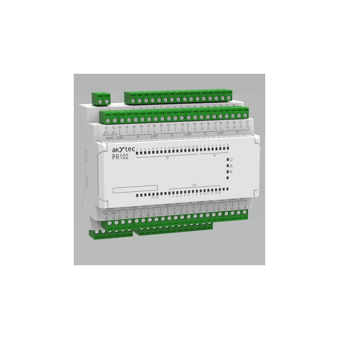 Uniwersalny, programowany sterownik PLC, 16DI, 8AI (u/i/r/DI), 2AO (u/i), 14DO (R), 2RS485, 24 VDC-PR102-24.2.2