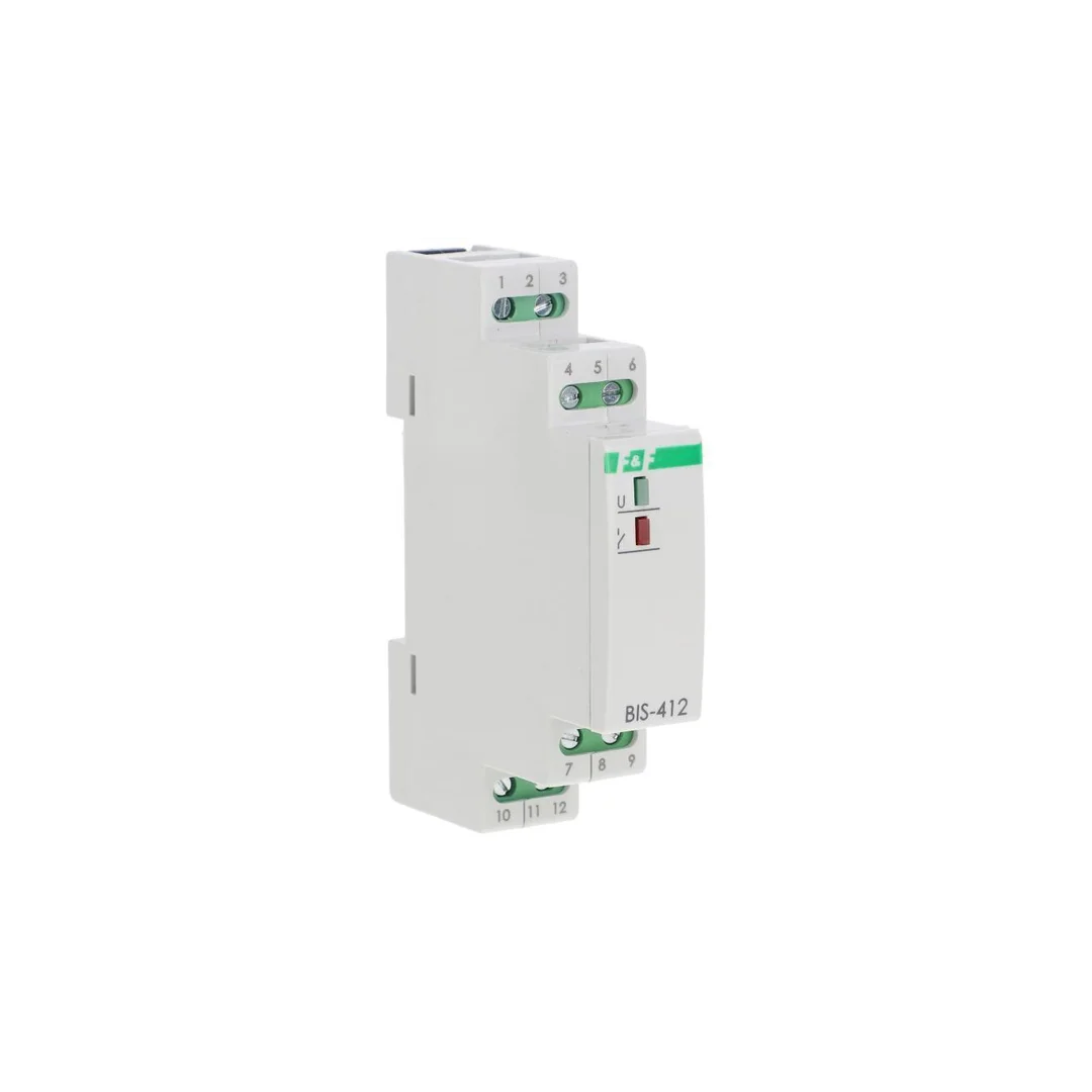 Przekaźnik bistabilny grupowy z pamięcią, na szynę DIN, 24V BIS-412M-24V