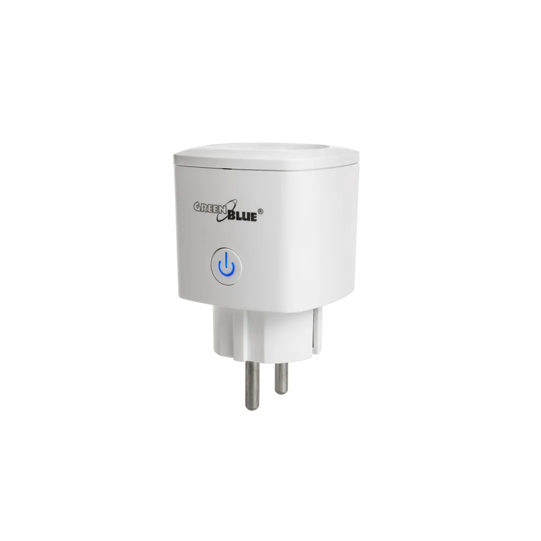 Zdalnie sterowane gniazdko WiFi GreenBlue, Android/iOS/Alexa/Google Home, zuż. energii, timer, max 3680W, typ F, GB720 F