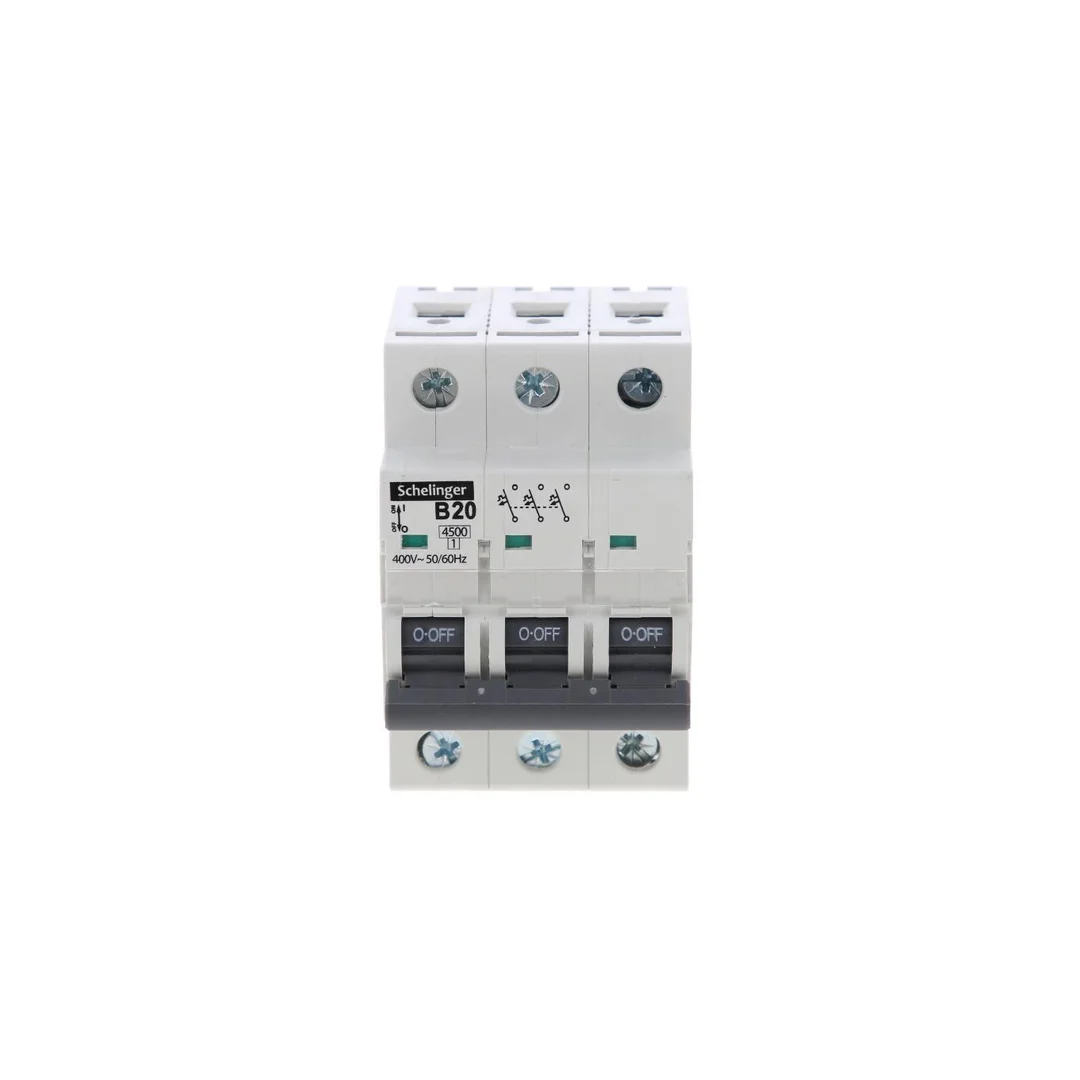 Wyłącznik nadprądowy 3P B 20A 4,5kA AC SCHELINGER A02-G7-3P-B20