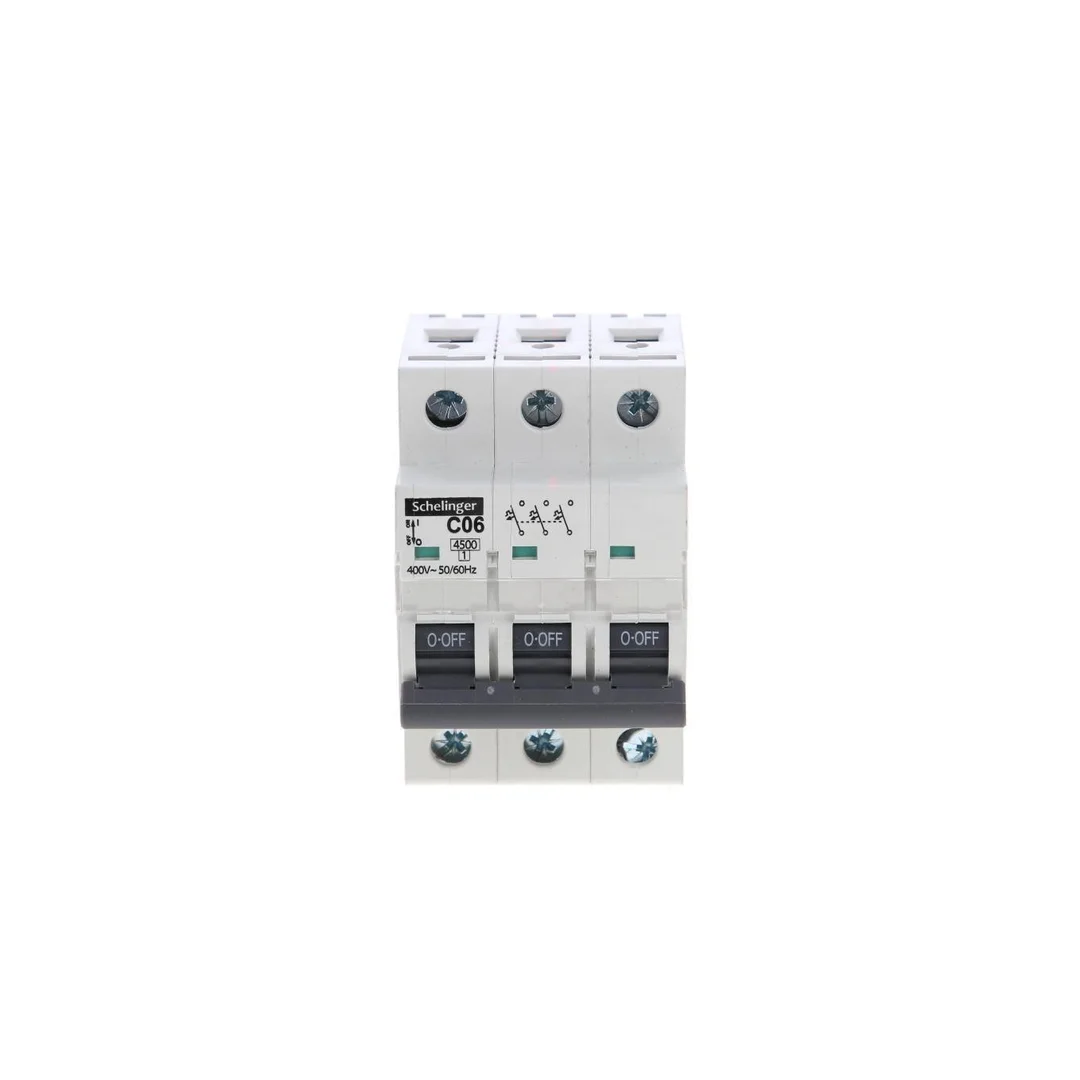 Wyłącznik nadprądowy 3P C 06A 4,5kA AC SCHELINGER A02-G7-3P-C06