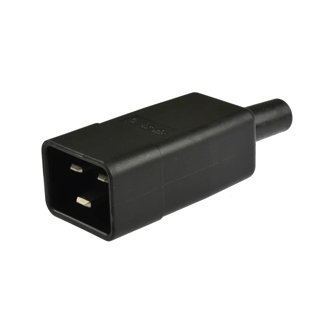 Gniazdo zasilające IEC320 C20 złącze serwerowe, do UPS (męskie) 2P+Z 16A na kabel do 9,5mm