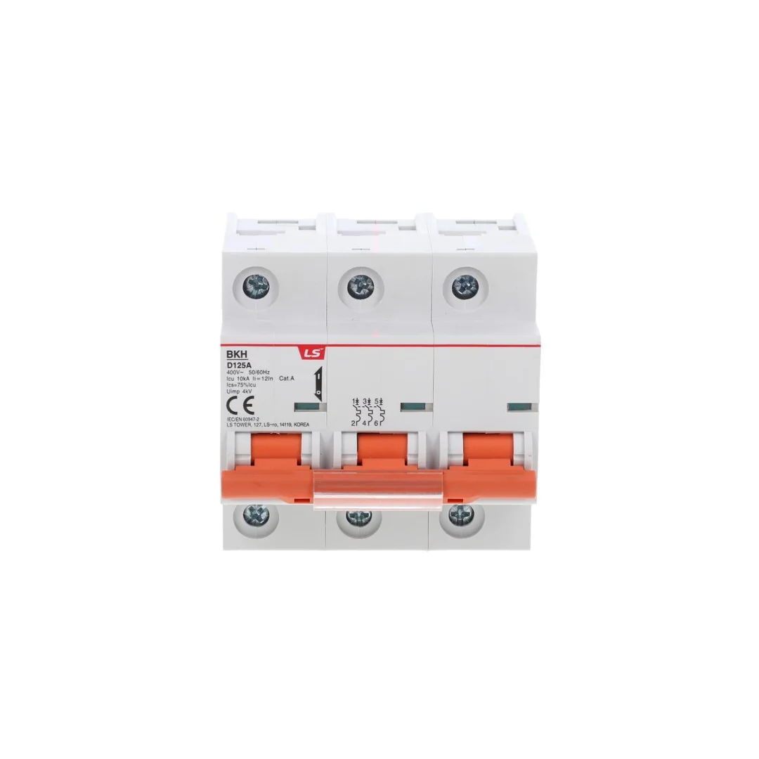 Wyłącznik instalacyjny LS Electric BKN 3P, 125A, charakterystyka D 06110352R0 BKH 3P D125A