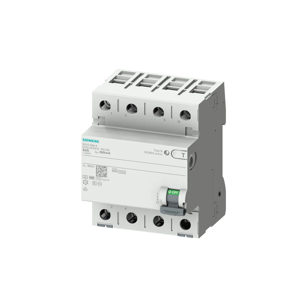 Wyłącznik różnicowoprądowy 4P 63A 0,03A Typ B 400V AC 5SV3346-4