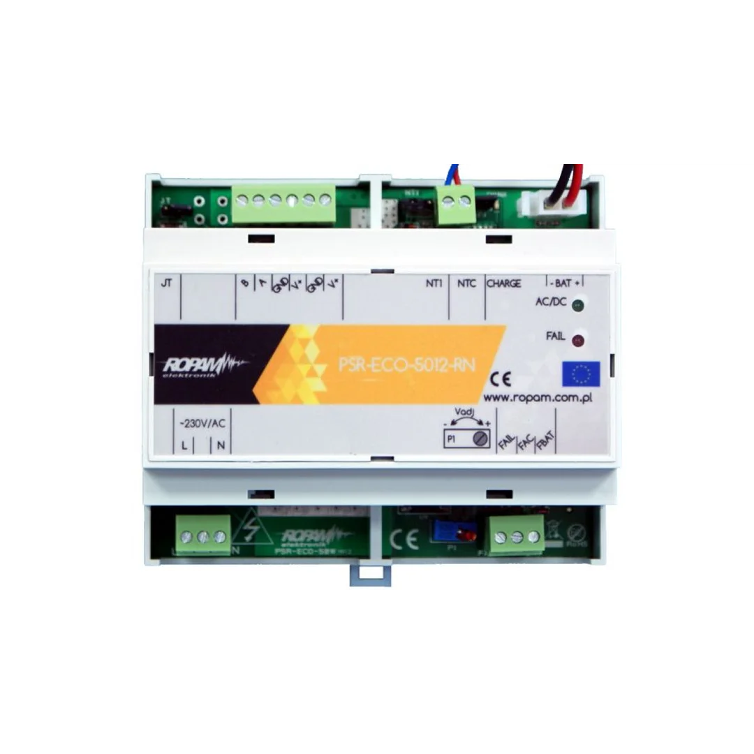 Zasilacz buforowy AC/DC, 12V/DC, 50W, do zasilania central 12V- wiązka, DIN 6M, PSR-ECO-5012-RS