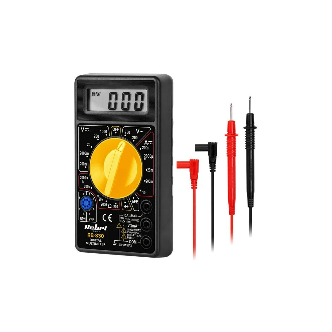 Miernik uniwersalny multimetr cyfrowy z wyświetlaczem LCD REBEL RB-830