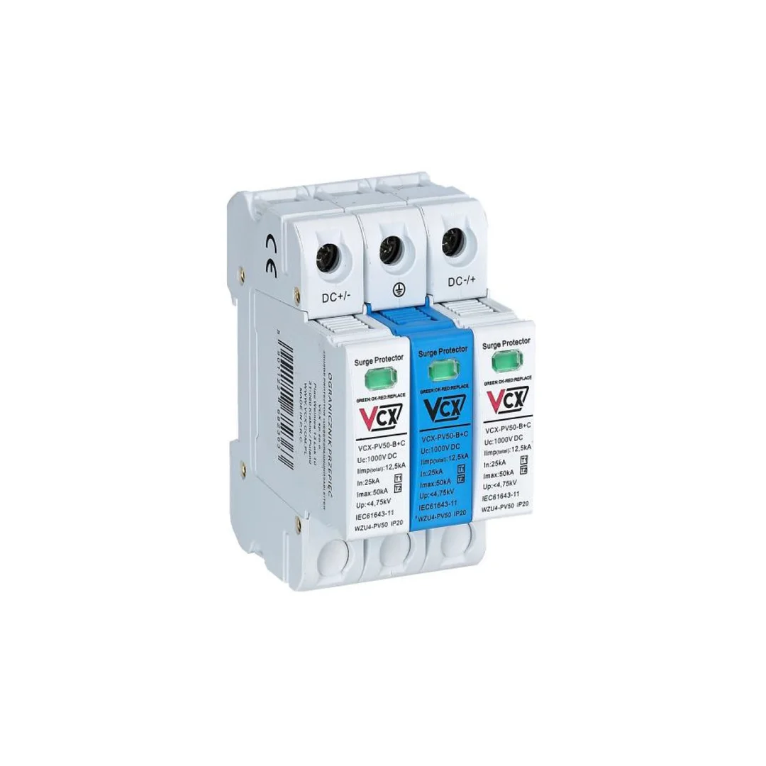 Ogranicznik przepięć fotowoltaicznych iskiernikowy typ 1+2 DC( B+C) GDT 1000V 12,5 kA