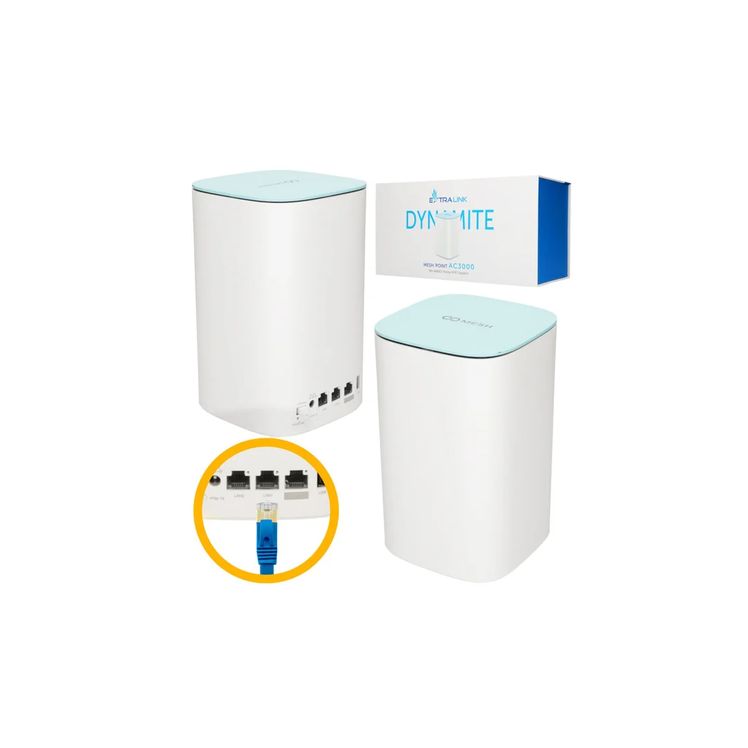 Moduł rozszerzający sieć Mesh AC3000, MU-MIMO, Domowy System Mesh WiFi Extralink Dynamite C31