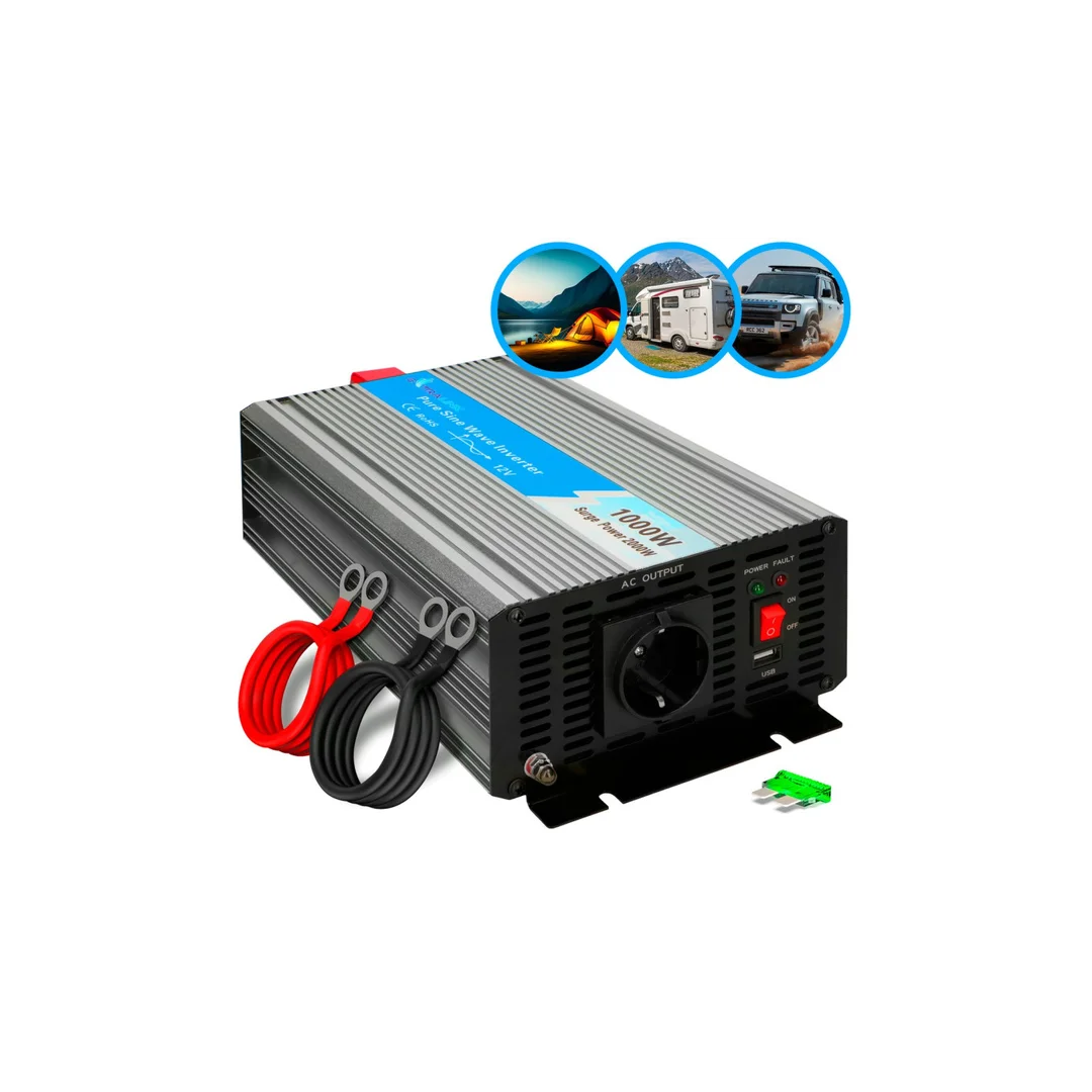 Przetwornica napięcia 12V - 230W, 1000W, czysty sinus Extralink OPIP-1000W