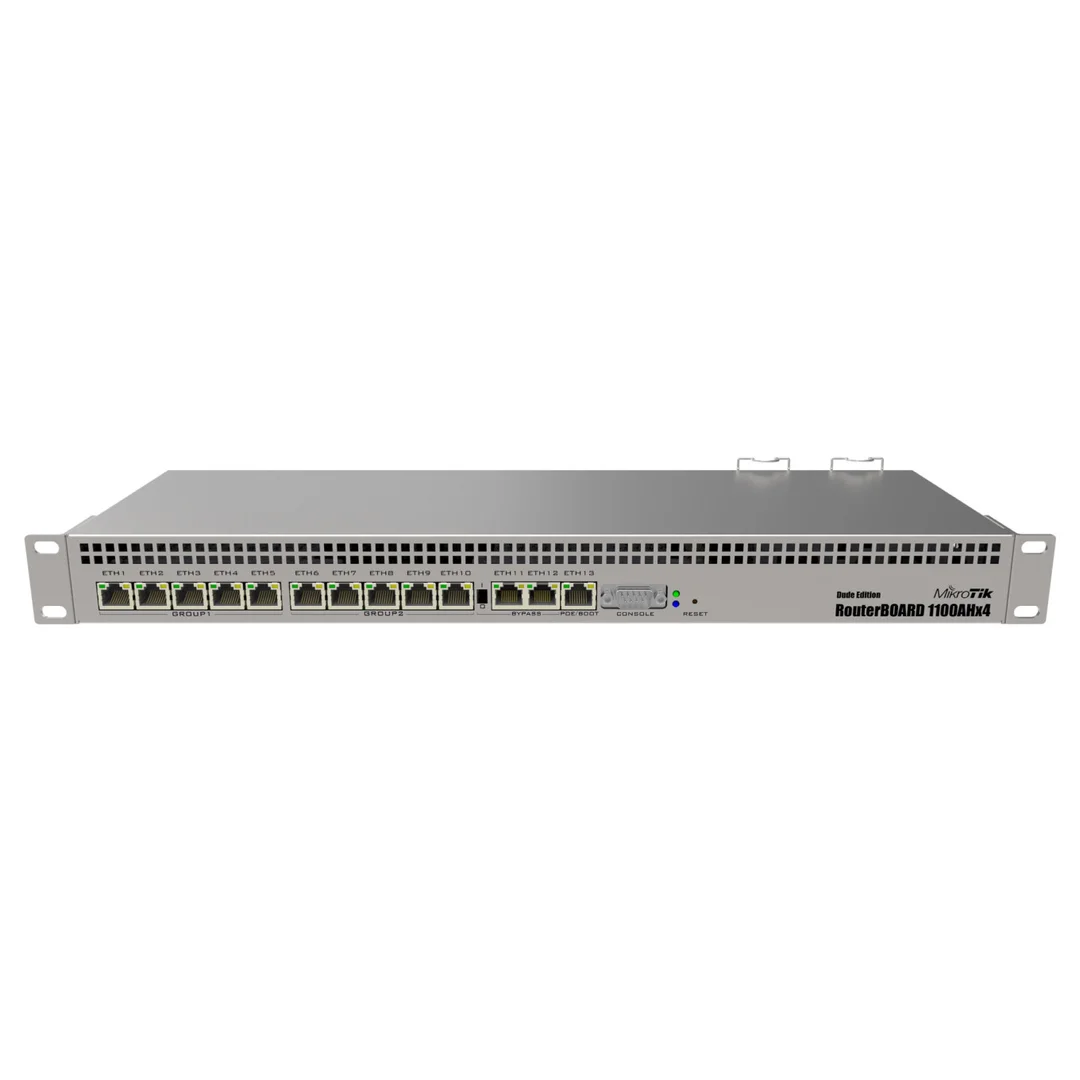 Router 13x RJ45 1000Mb/s, 1x microSD, 2x SATA 3, 2x M.2 MikroTik RB1100AHx4