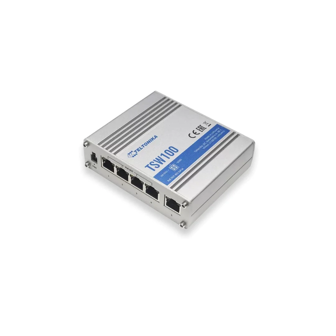 Switch PoE 5x RJ45 1000Mb/s, 4x PoE, 60W Teltonika TSW100