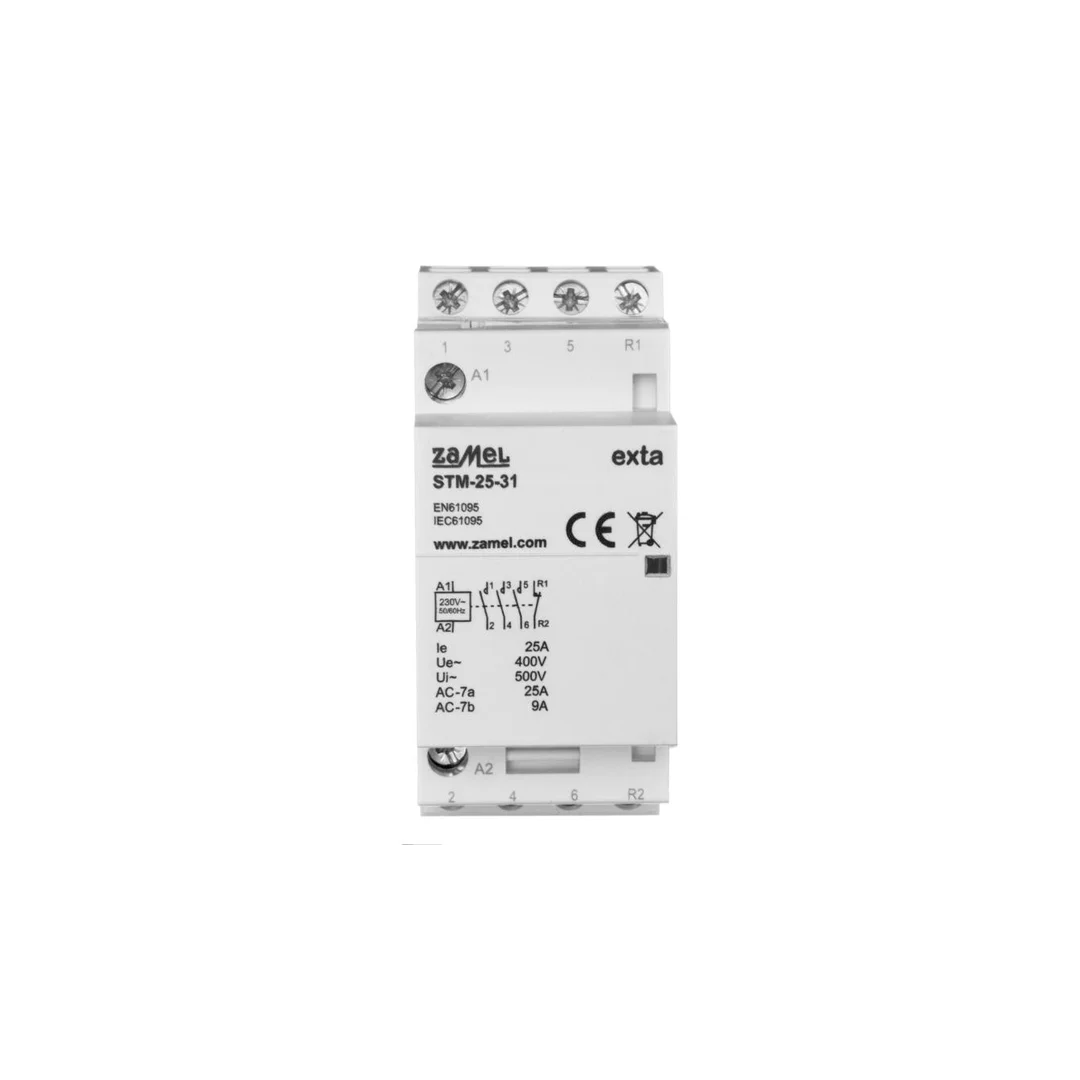 Stycznik modułowy cewka 25A 230V AC 3xZ 1xR TH35 EXTA ZAMEL STM-25-31 EXT10000292