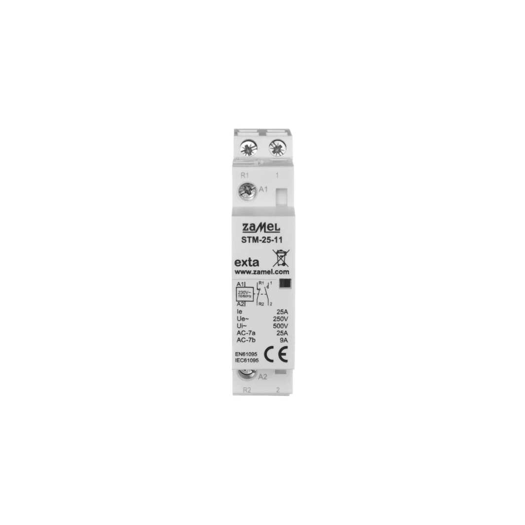 Stycznik modułowy instalacyjny 25A 1Z+1R 230V AC typ: STM-25-11 EXT10000290