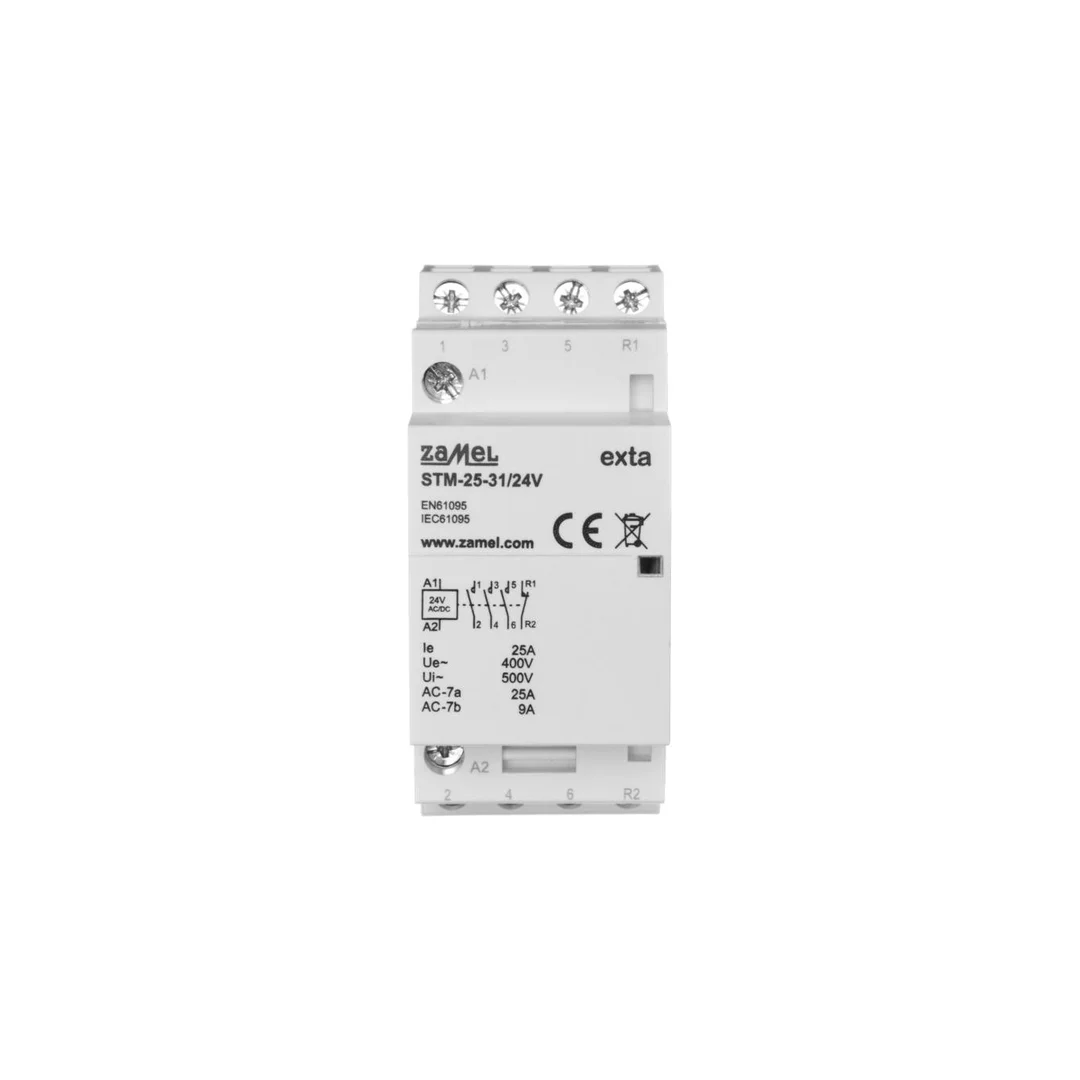 Stycznik modułowy instalacyjny 25A 3Z+1R 24V AC/DC typ: STM-25-31/24V EXT10000293