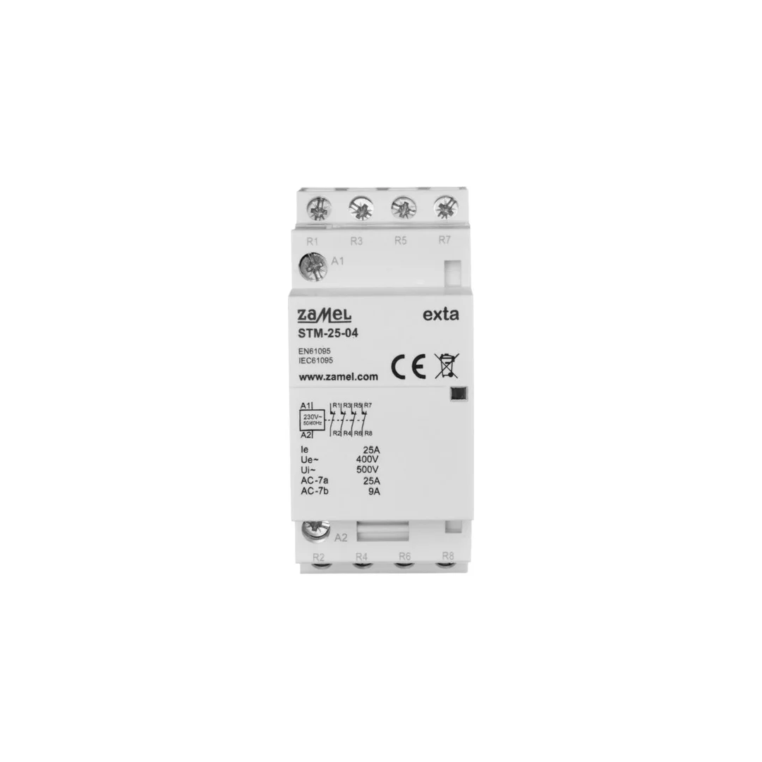 Stycznik modułowy instalacyjny 25A 4R 230V AC typ: STM-25-04 EXT10000294