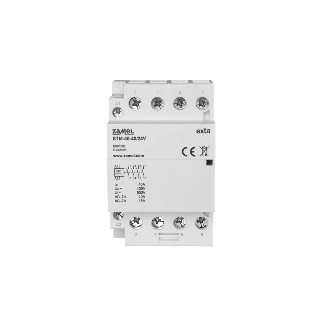 Stycznik modułowy instalacyjny 40A 4Z 24V AC/DC+F13 typ: STM-40-40/24V EXT10000297