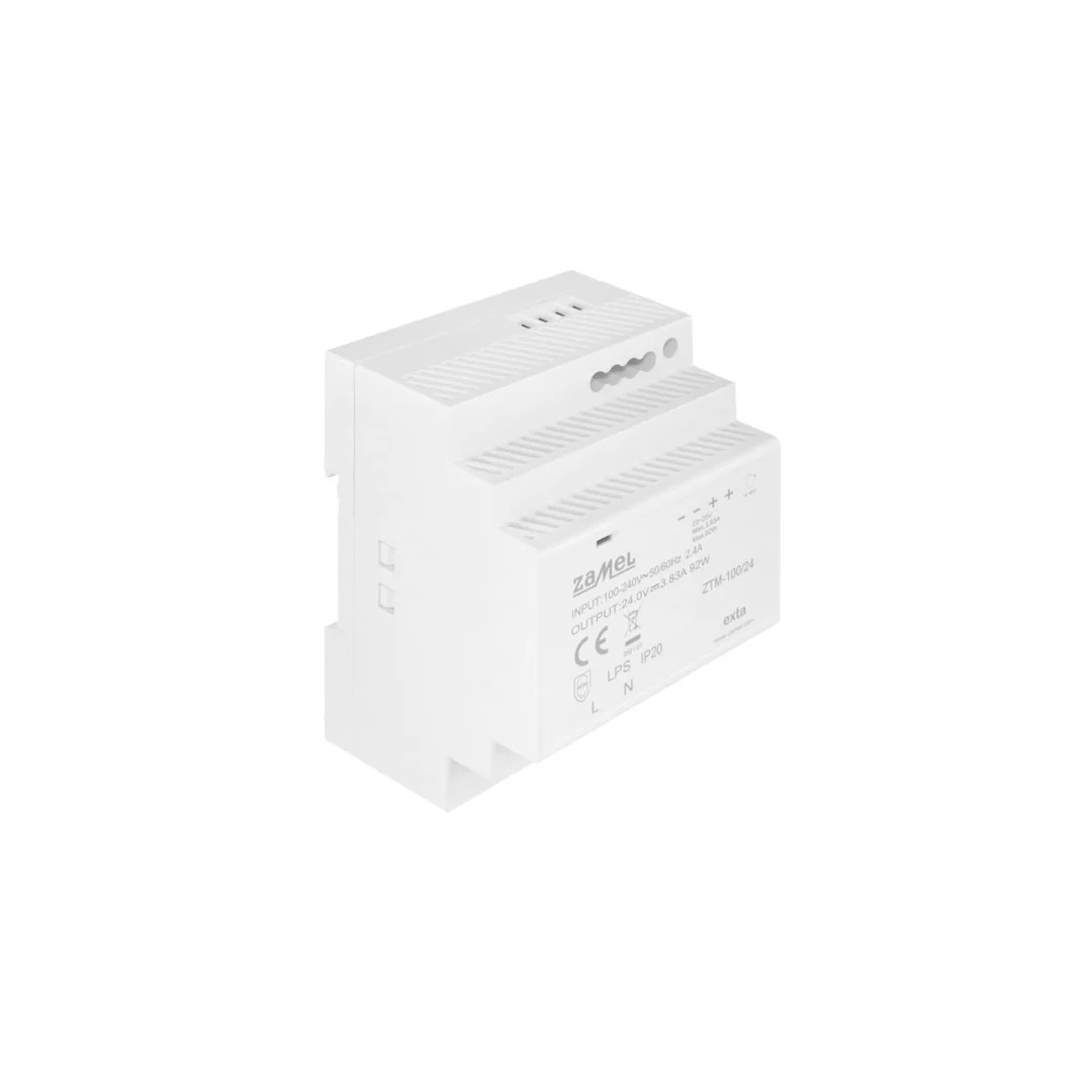 Zasilacz impulsowy montowany na szynie TH-35 (DIN) 100W 24V DC typ: ZTM-100/24 EXT10000286