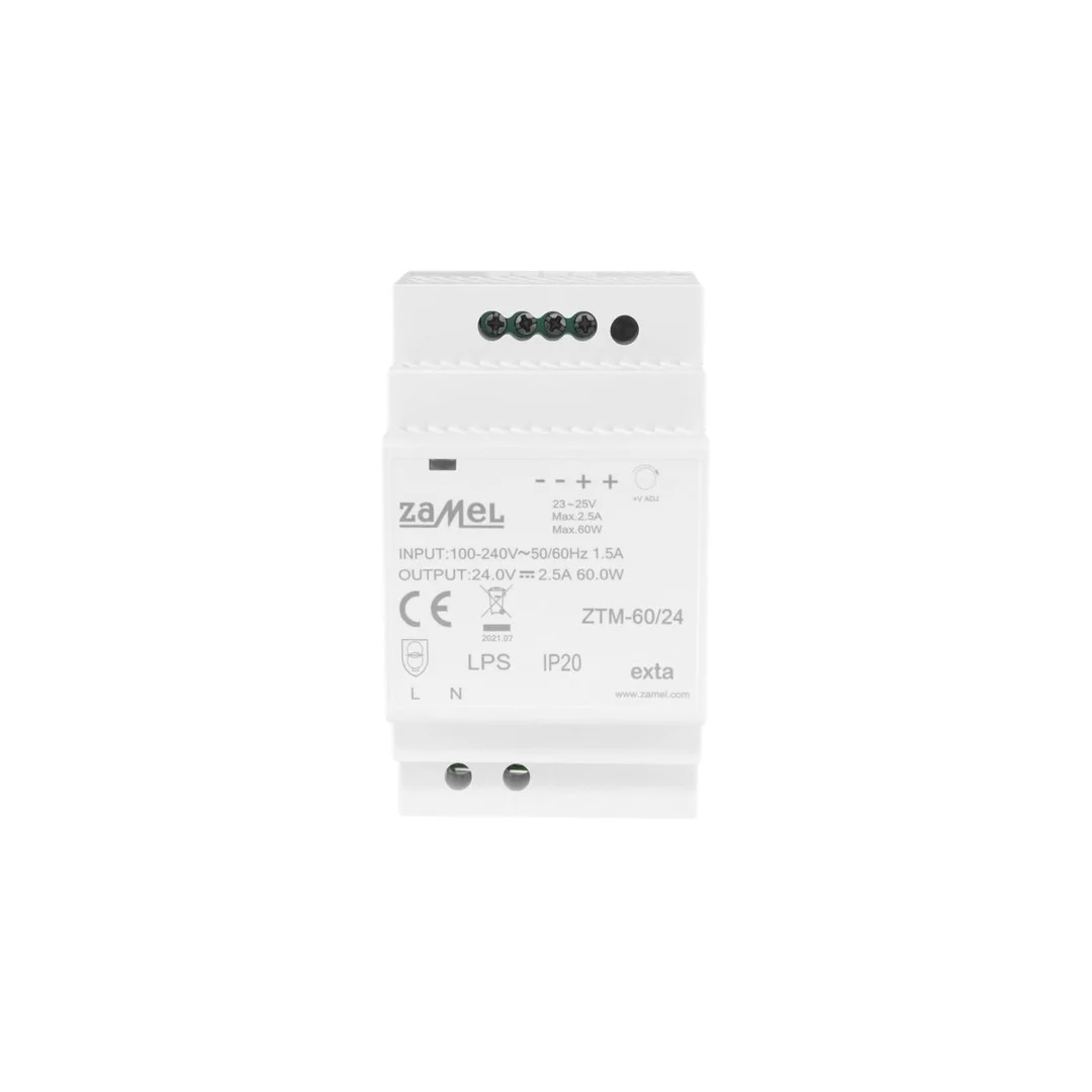Zasilacz impulsowy montowany na szynie TH-35 (DIN) 60W 24V DC typ: ZTM-60/24 EXT10000284