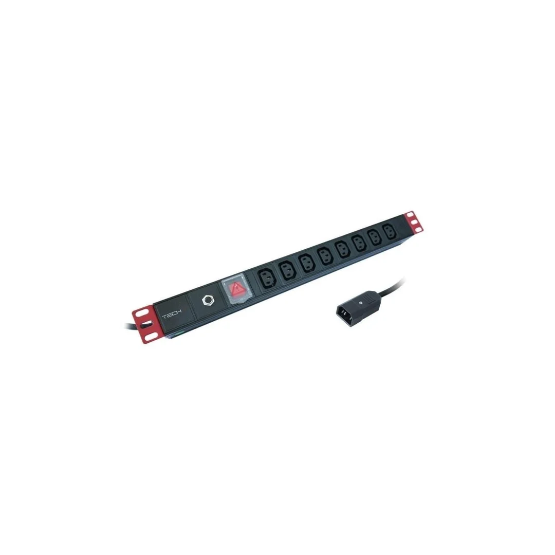 Listwa Zasilająca Rack 1U 8x Gniazdo C13 Kabel C14 do UPS 2m