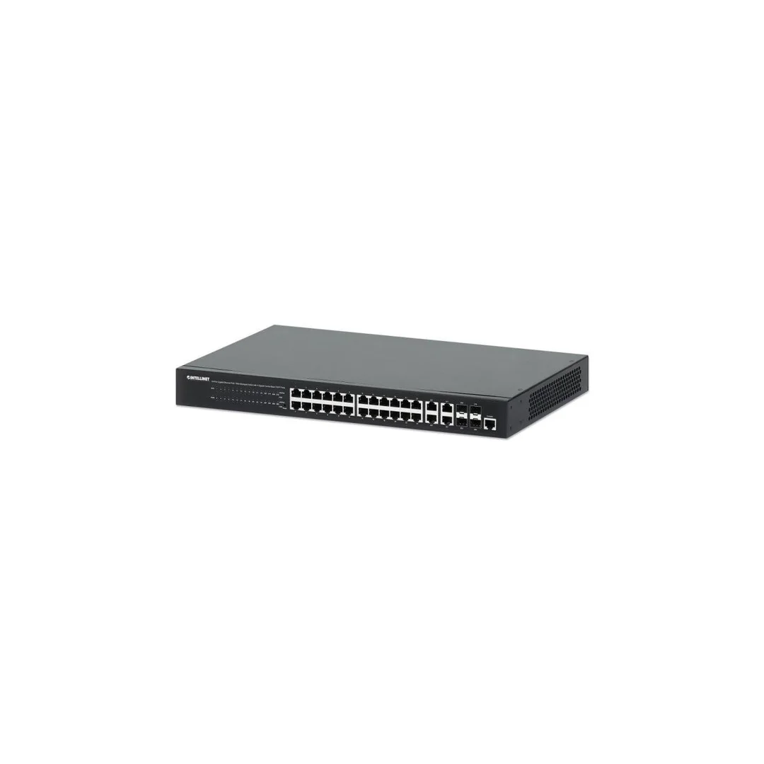 Switch Gigabit 24xPoE+ 370W, 2xCombo RJ45/SFP zarządzalny