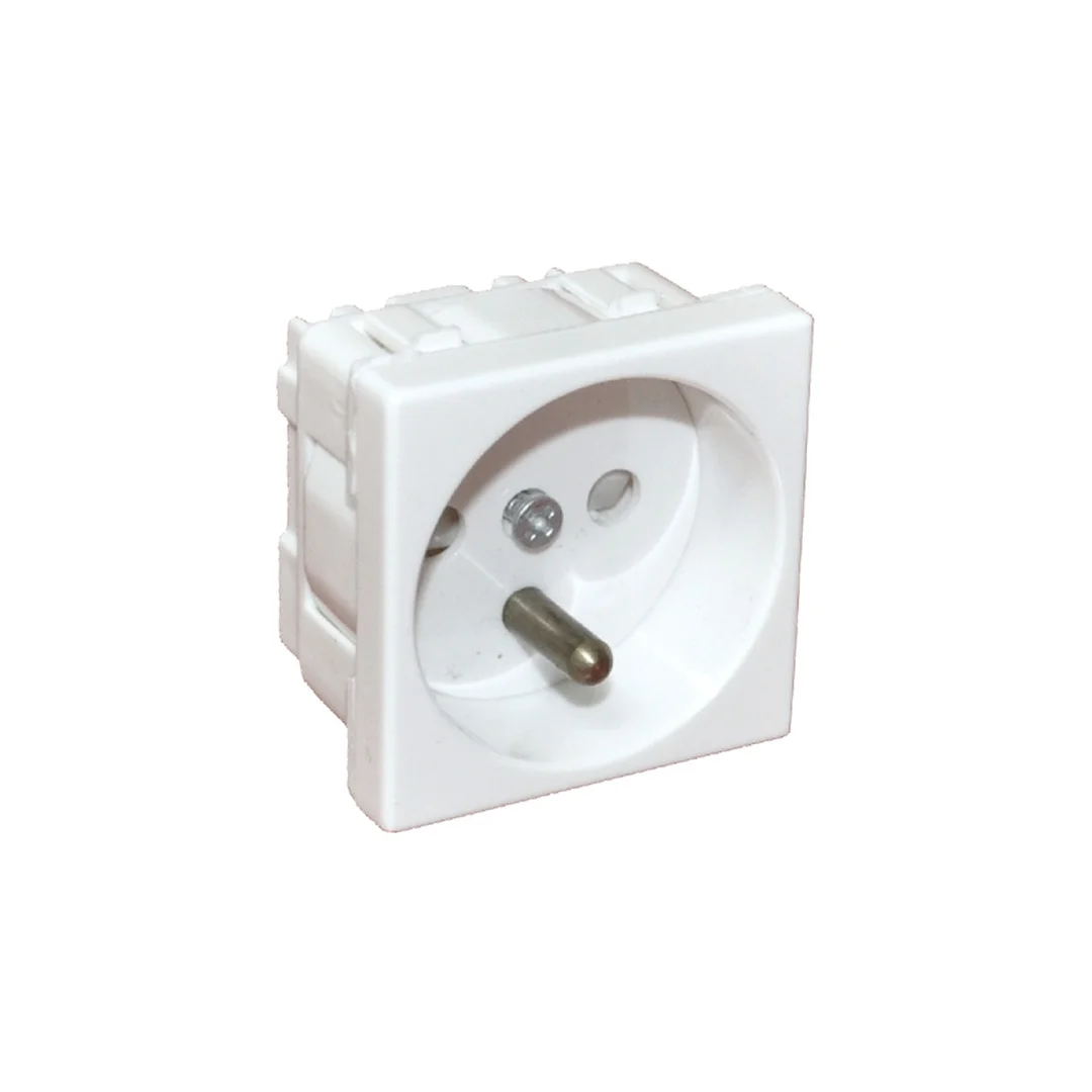 Gniazdo elektryczne 45x45, białe - 2P+Z PZ01B
