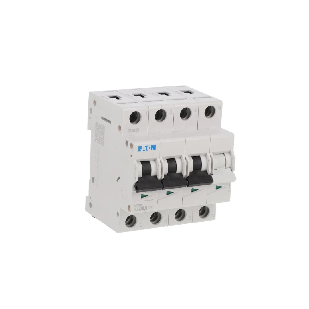 Wyłącznik nadprądowy 3P+N D 0,5A 15kA AC FAZ-D0,5/3N 278982