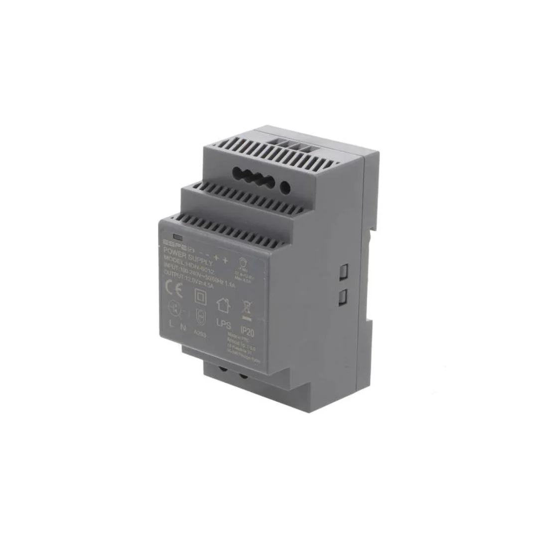 Zasilacz impulsowy 54W 12VDC 4,5A 100÷240VAC DIN 90x58x52mm HDN-6012